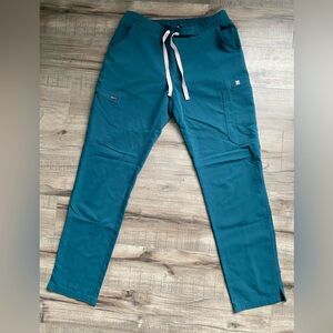 Figs Women’s Caribbean Blue Yola elastic waist band skinny scrub pants